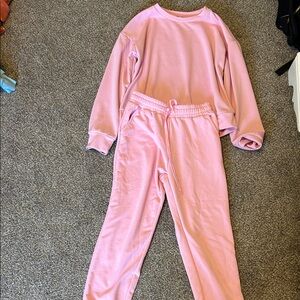 Pink Sweatshirt and Sweatpants Set